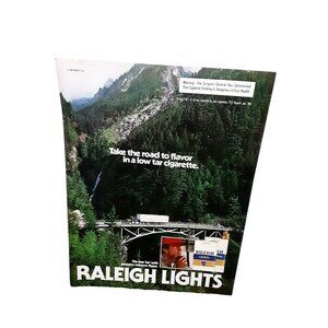 1981 Raleigh Lights Cigarettes Truck Trucker Original Print Ad 80s